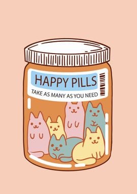 Pill jar with kittens