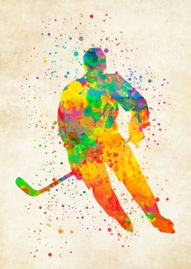 Hockey Ice Watercolor