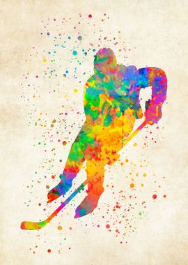 Hockey Ice Watercolor