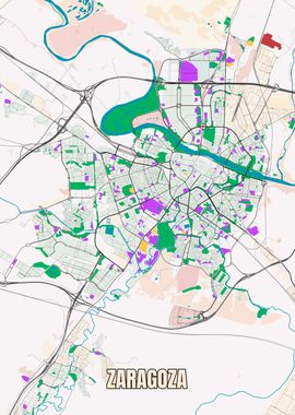 City map of Zaragoza