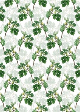 Vintage Floral Fig Pattern