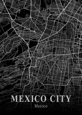 Mexico City Map Dark