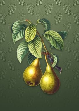 Pear on Lunar Green