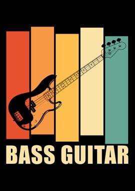 Retro Bass Guitar Player