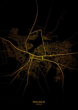 Malanje City Map Gold