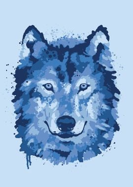 Wolf head watercolor