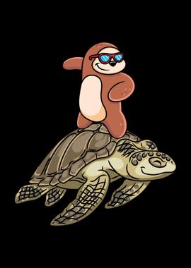 Sloth Surfing Turtle