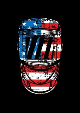 Welder helmet patriotic us