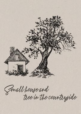 Small house and tree in th