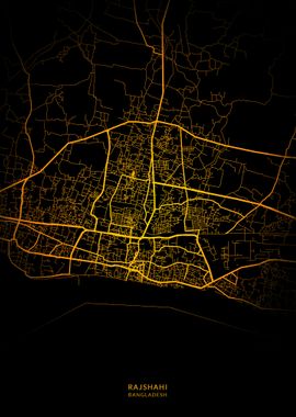 Rajshahi City Map Gold