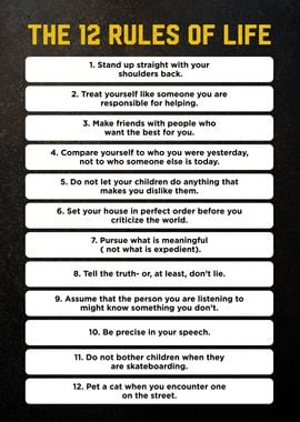 The 12 rules of life