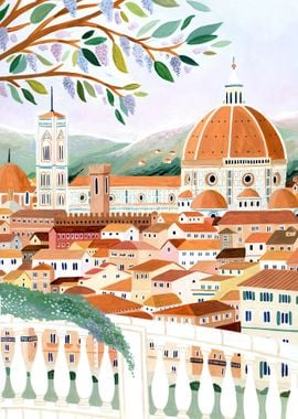 Florence Italy Paint Map 