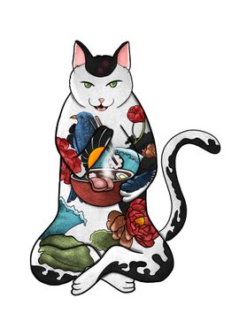 tattoo cat japanese