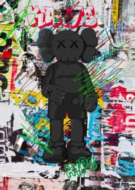 Graffiti kaws' Poster, picture, metal print, paint by Biopic
