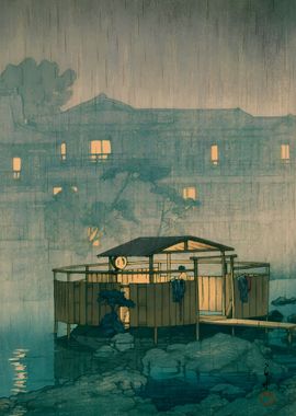 Ukiyo e Shuzenji in Rain