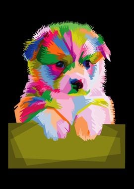 colorful puppy vector