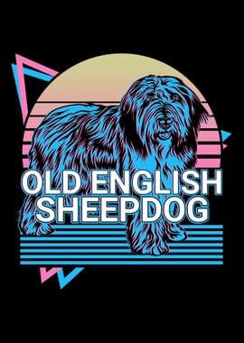 Old English Sheepdog Retro