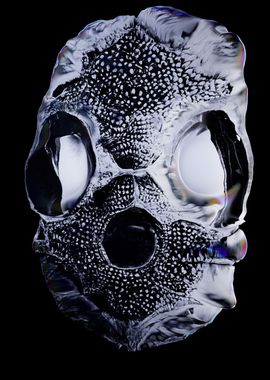 'Coorupted ancient mask 01' Poster, picture, metal print, paint by ...