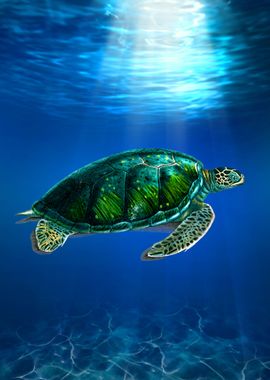 Sea Turtle in underwater 