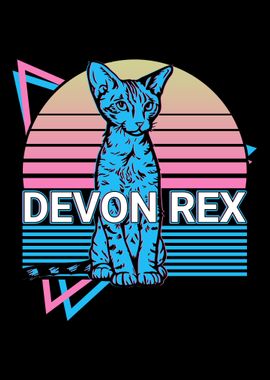 Devon Rex Cat Retro