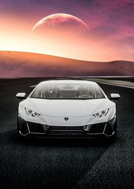 Aventador Silver Sunset