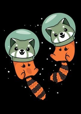 Red Panda Astronaut Space