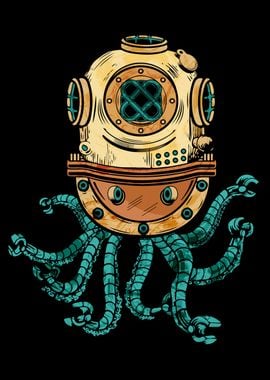 Steampunk Diver Octopus