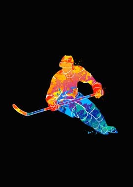 Abstract hockey player