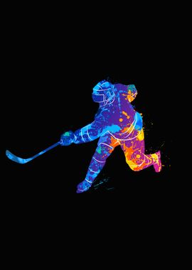 Abstract hockey player