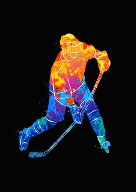 Abstract hockey player