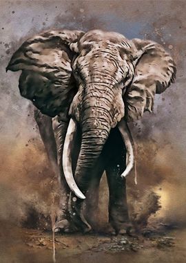 Elephants Watercolor