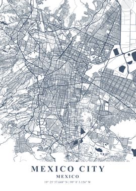 Mexico City Ash Plane Map