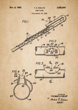 Bass Flute Vintage Patent