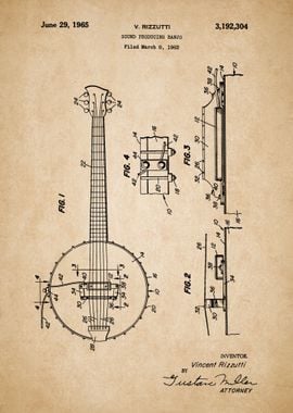 Banjo Vintage Patent Retro