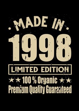 Made In 1998 Vintage Retro