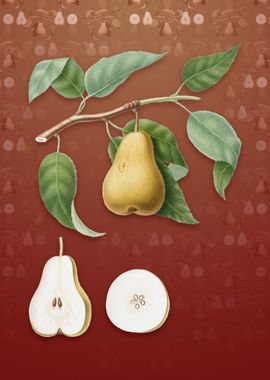 Vintage Pear on Falu Red