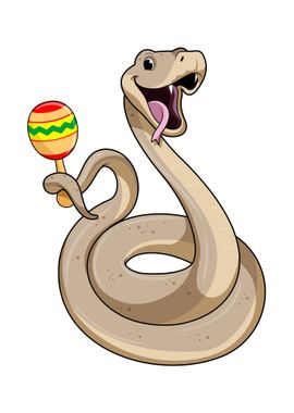 Snake Musician Maracas