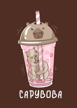 Funny Boba Tea Capybara