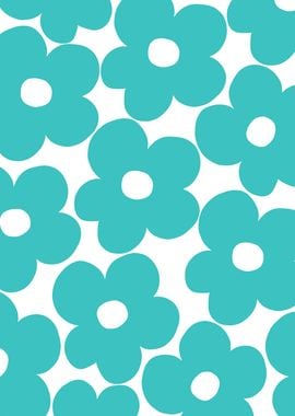 Soft Turquoise Daisies 1