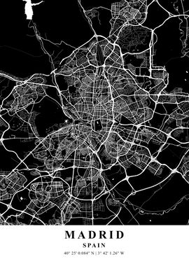 Madrid City Map Spain