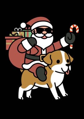 Bulldog Santa Claus