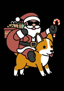 Corgi Santa Claus 