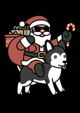 Husky Santa Claus 