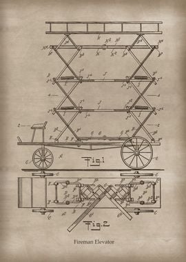 Vintage Fireman Elevator