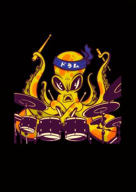 Octopus Drummer Music Art