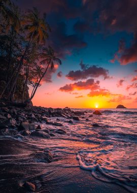 Sunset at Anse Couleuvre