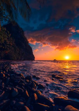 Sunset at Anse Couleuvre