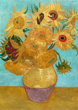 Vase with Twelve Sunflower