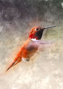 Watercolor Hummingbird