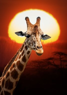 African giraffe portrait